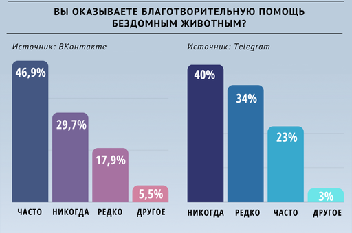 Опрос «ВиЖ»: оказываете ли вы благотворительную помощь бездомным животным?